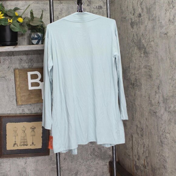 NWT State Of Day Womens Knit Cardigan Open Front 100180255MS Gray Mist Blue M - Picture 3 of 5